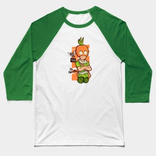 Carrot Cartoon Character Baseball T-Shirt